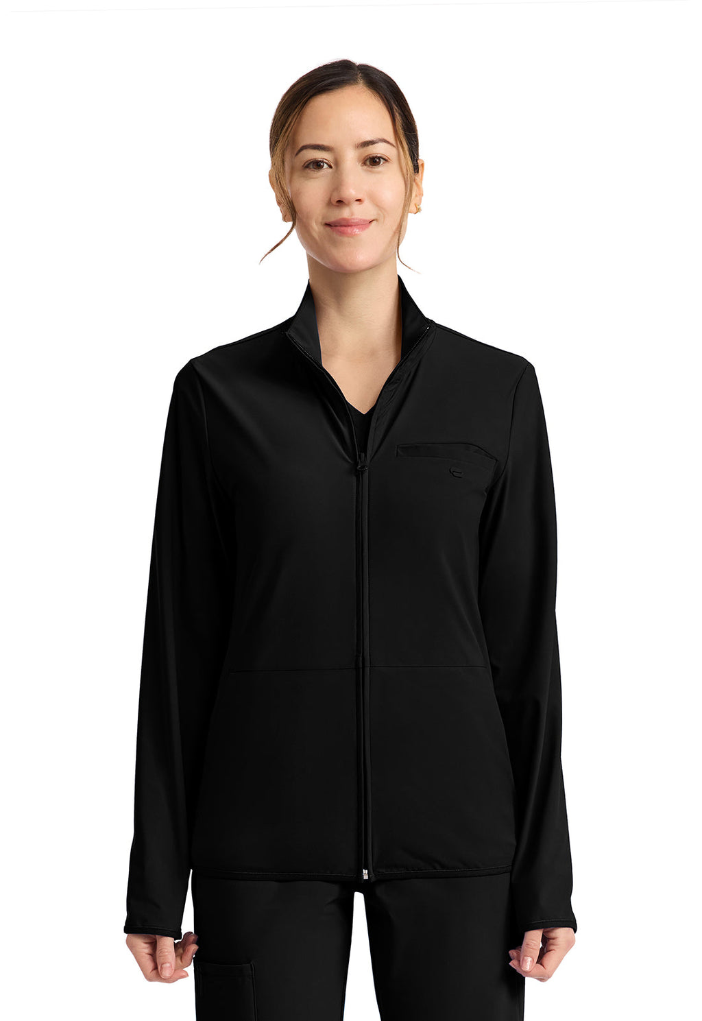 Pursuit IN525A Women's 3-Pocket Warm-up Jacket Black