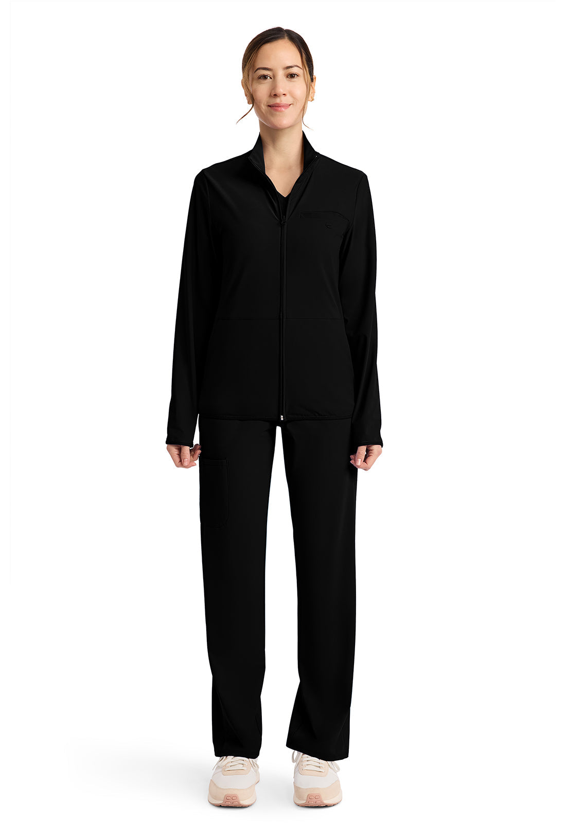 Pursuit IN525A Women's 3-Pocket Warm-up Jacket Black