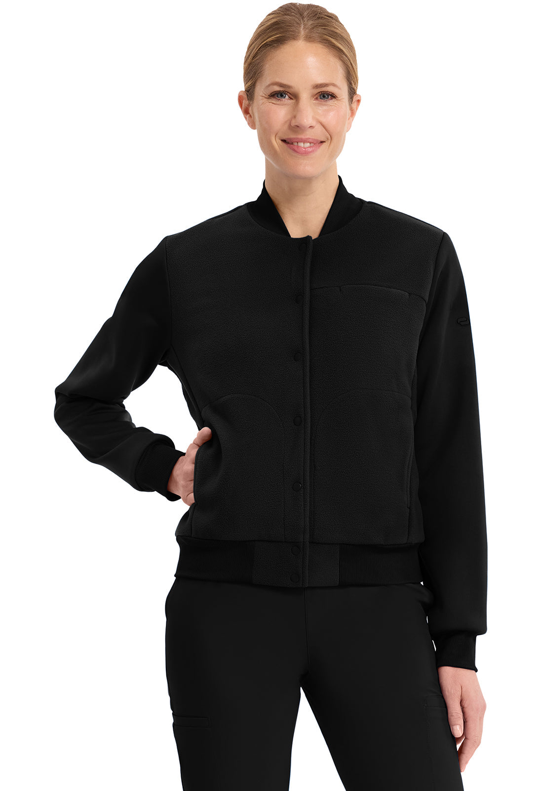 Pursuit IN526 Women's 3-Pocket Sport Bomber Jacket Black