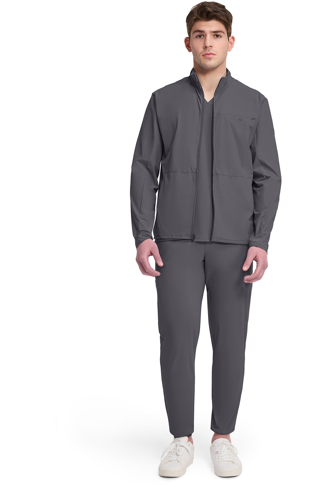 Pursuit IN527A Men's 3-Pocket Warm-up Jacket Pewter