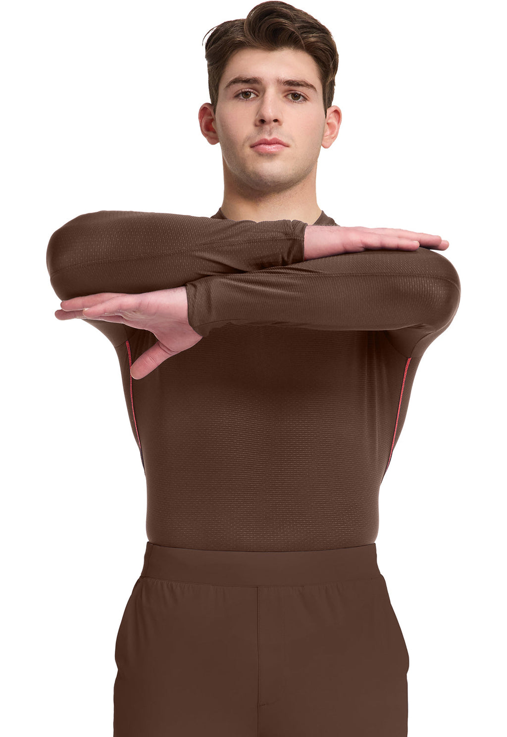 Essentials IN608 Men's Long Sleeve Performance Underscrub Espresso Express