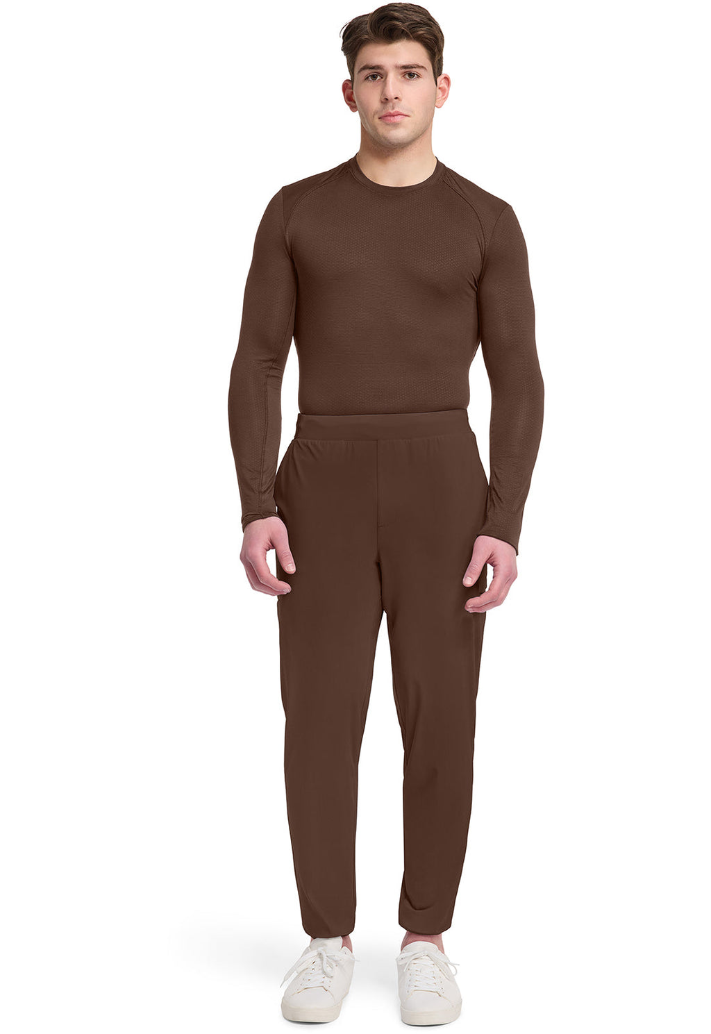 Essentials IN608 Men's Long Sleeve Performance Underscrub Espresso Express