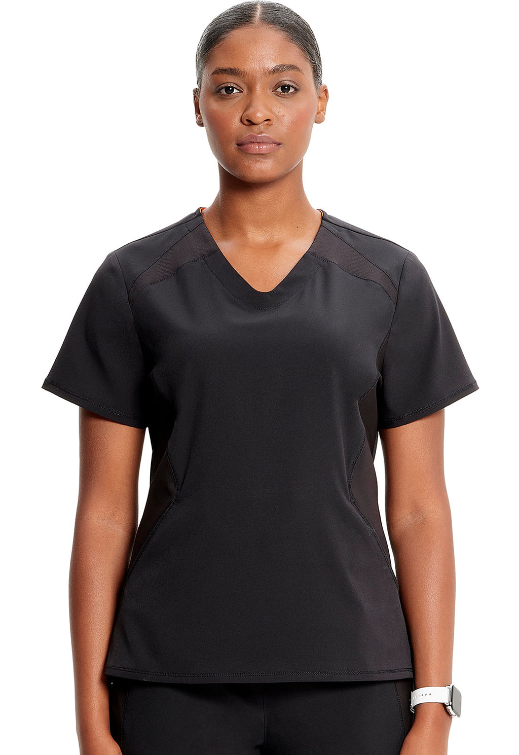 GNR8 IN620A V-Neck Top Black Model Image Front | Infinity