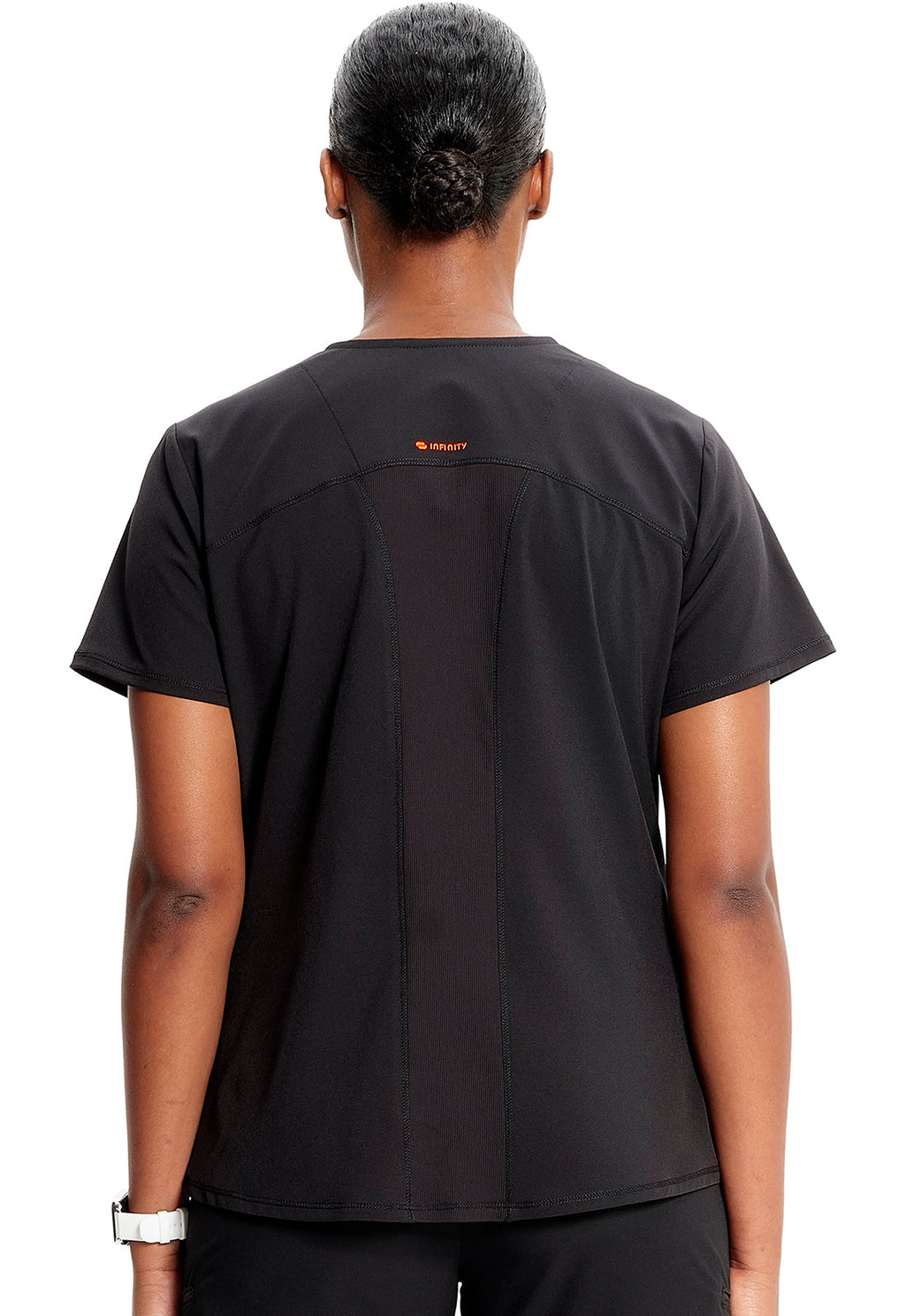 GNR8 IN620A V-Neck Top Black Model Image Back | Infinity