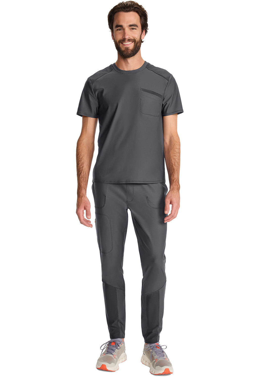 GNR8 Kinetic IN626A Men's Tuck-in Crew Neck Top Pewter