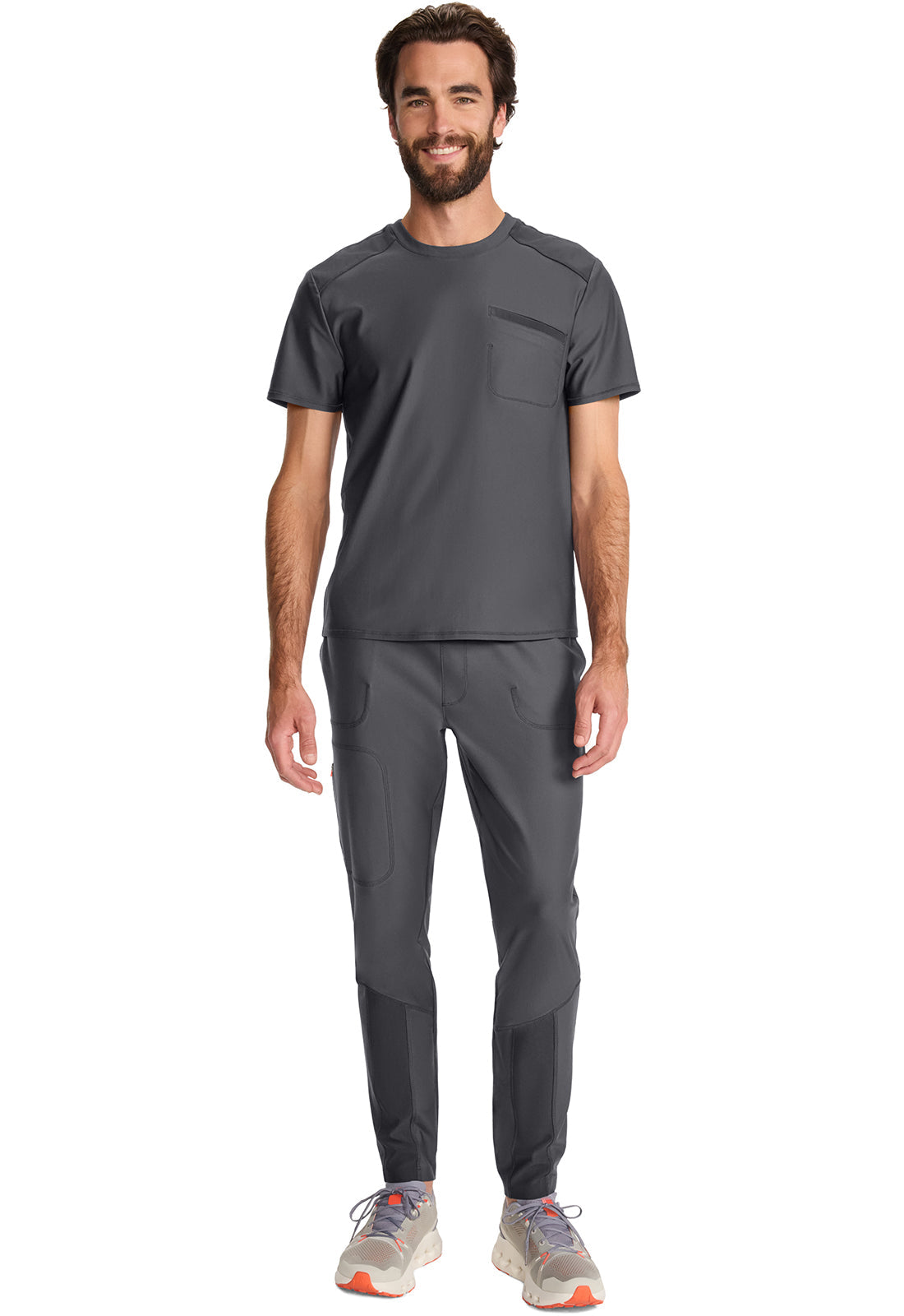 GNR8 Kinetic IN626A Men's Tuck-in Crew Neck Top Pewter