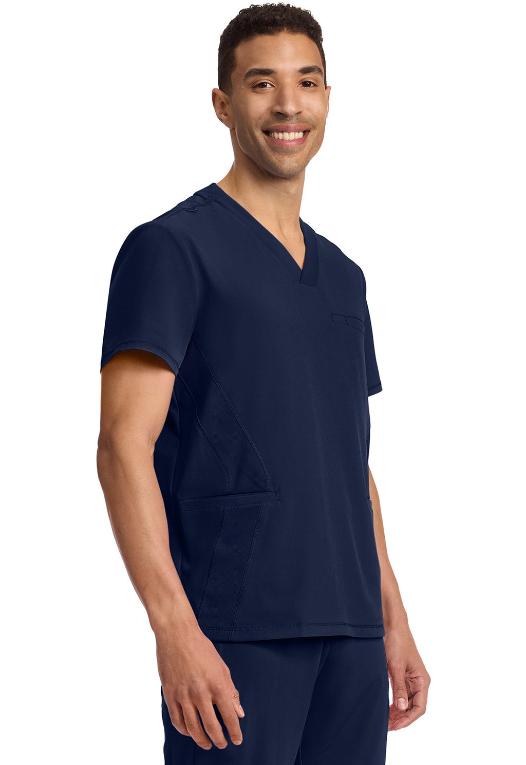 GNR8 IN628A Men's 3-Pocket Rib-Knit V-Neck Top Navy