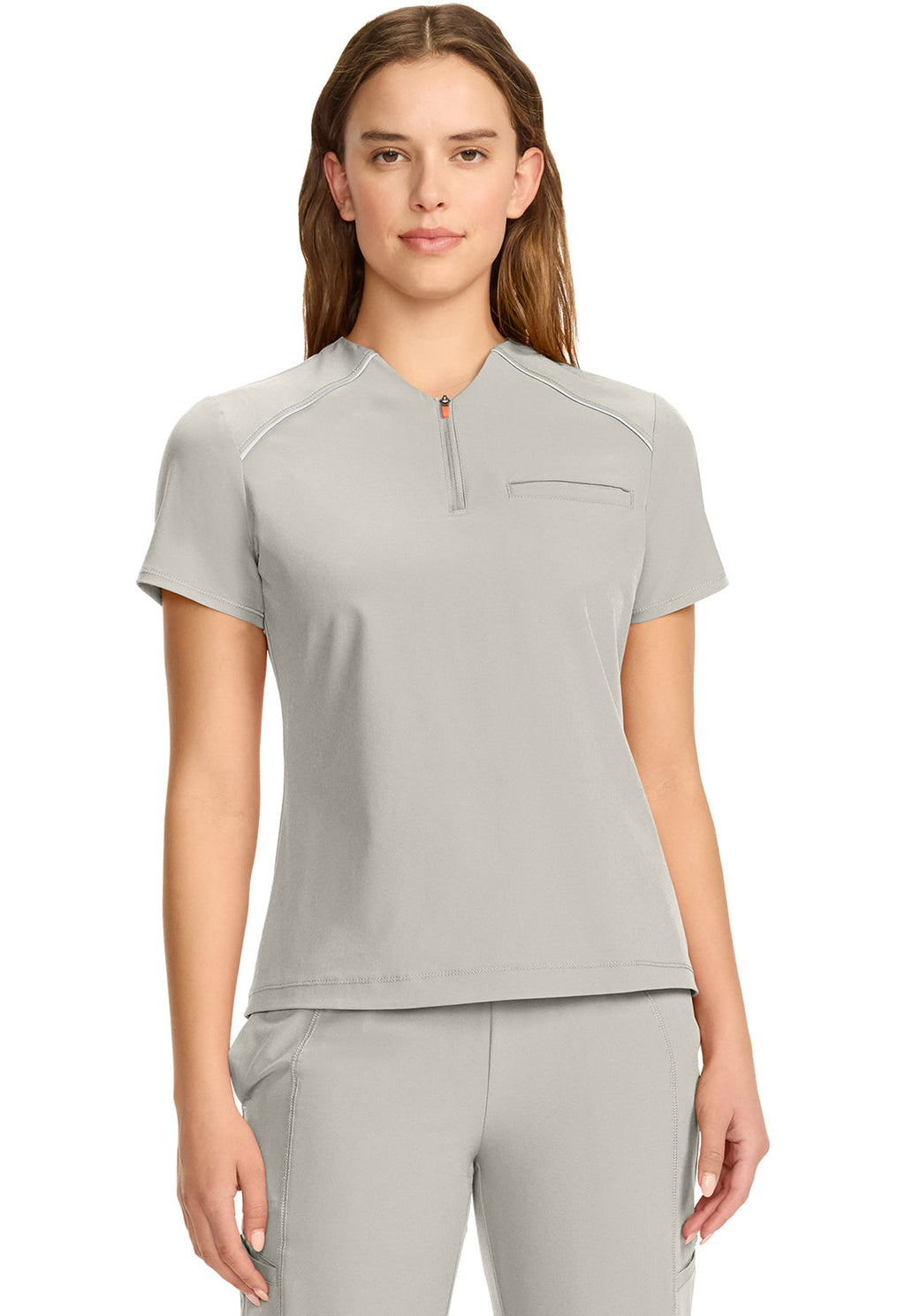 GNR8 IN644A Women's Tuck-in Mock Neck Henley Top Vapor