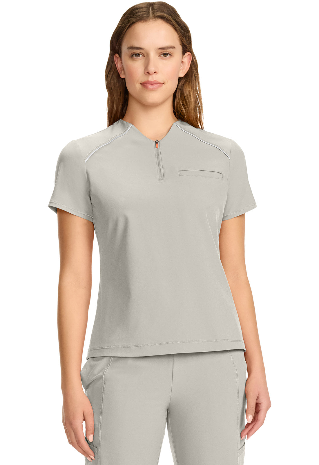 GNR8 IN644A Women's Tuck-in Mock Neck Henley Top Vapor