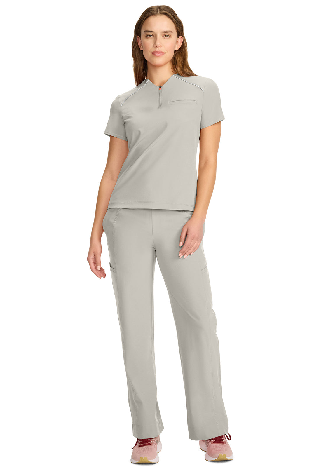 GNR8 IN644A Women's Tuck-in Mock Neck Henley Top Vapor