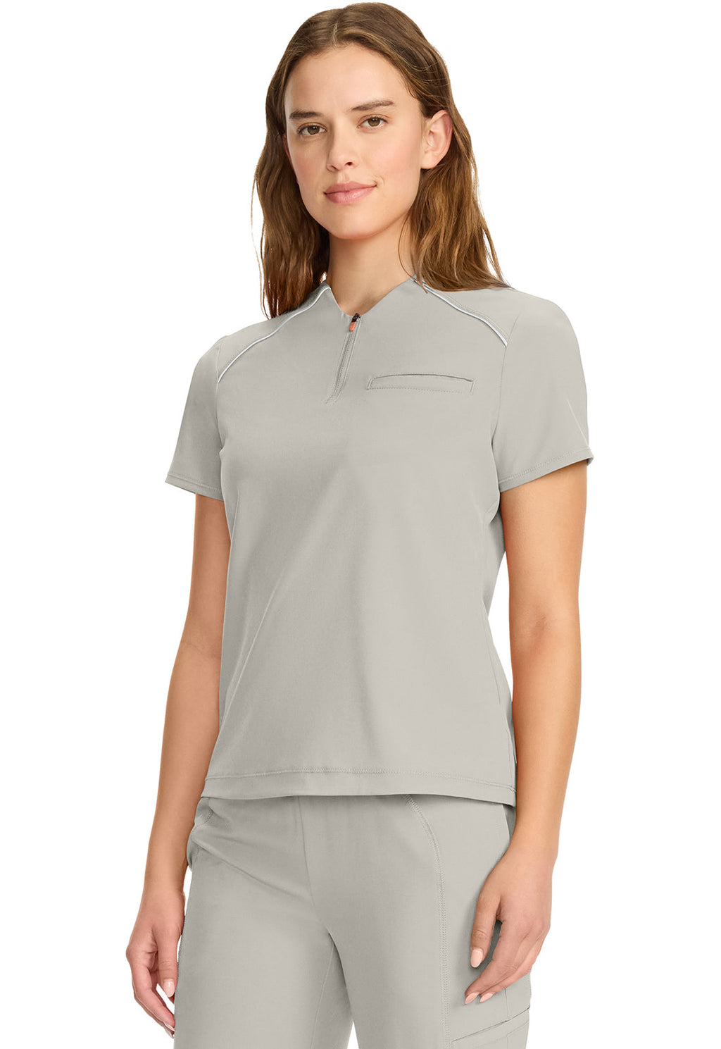 GNR8 IN644A Women's Tuck-in Mock Neck Henley Top Vapor
