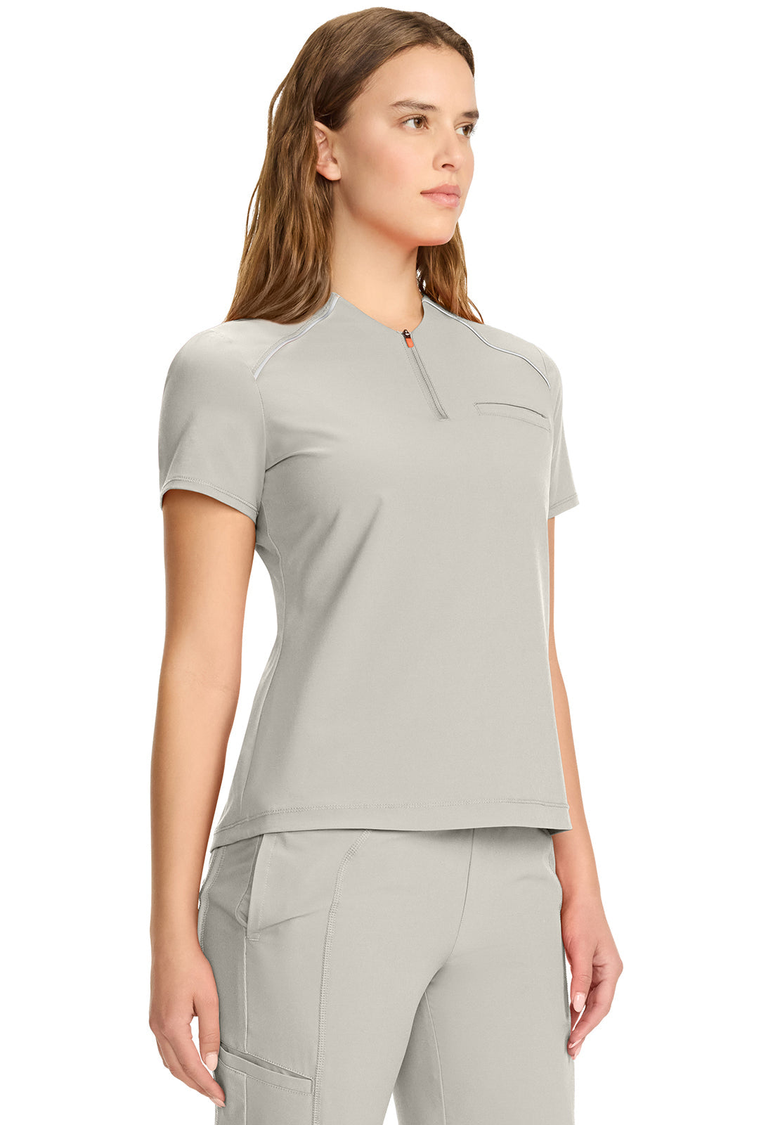GNR8 IN644A Women's Tuck-in Mock Neck Henley Top Vapor
