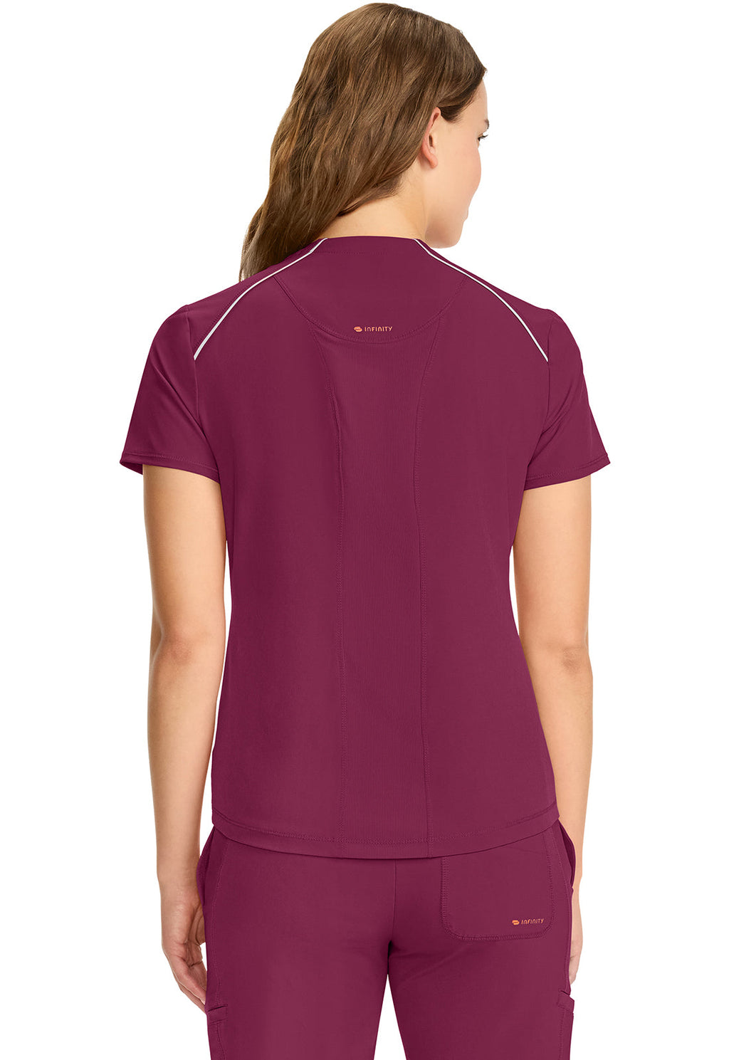 GNR8 IN644A Women's Tuck-in Mock Neck Henley Top Wine