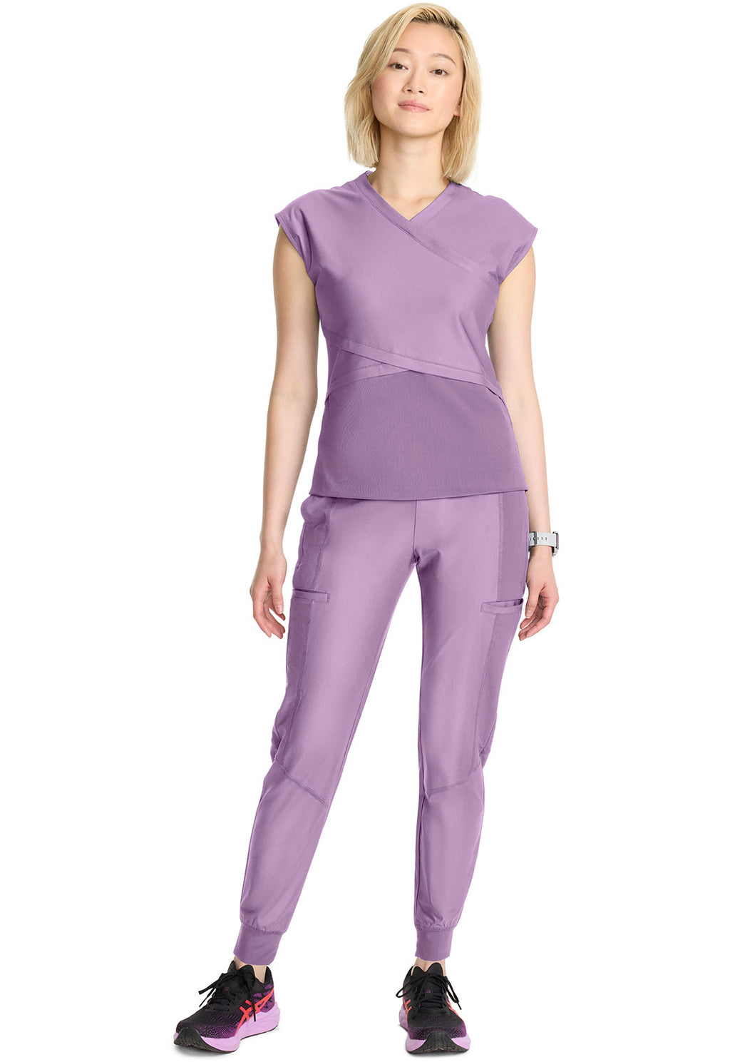 Kinetic IN645A Women's Wrap Dolman V-Neck Top Livewire Lilac