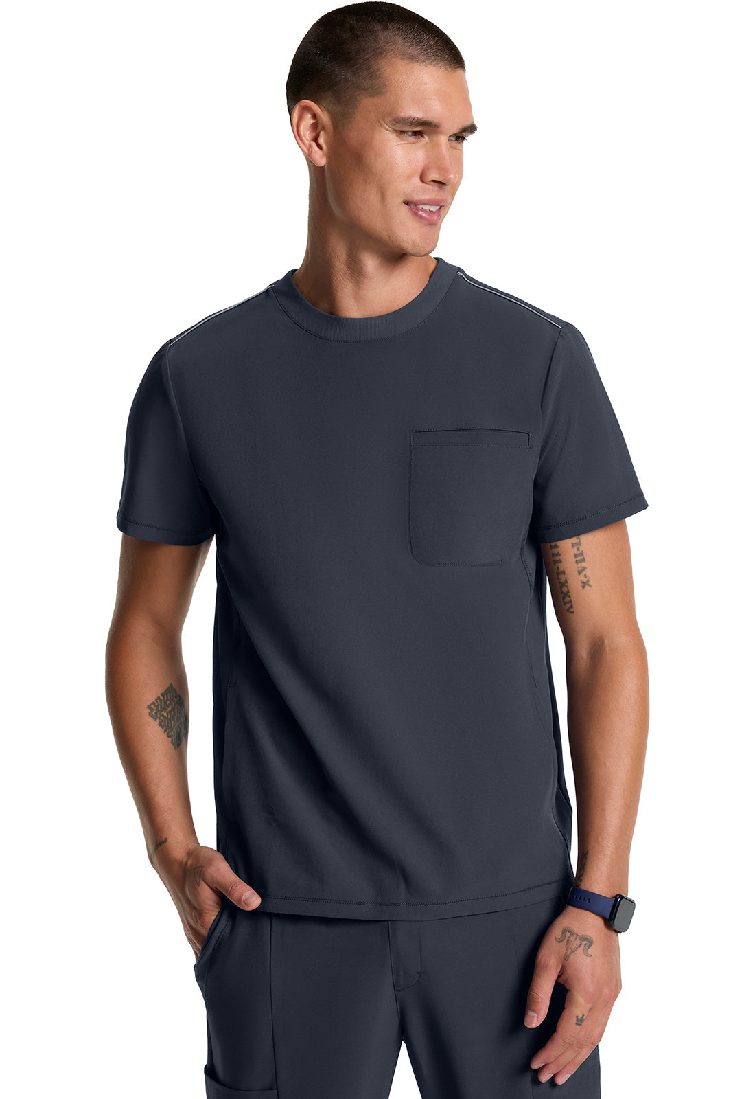 GNR8 IN646A Men's Tuck-in Crew Neck Top Pewter Image