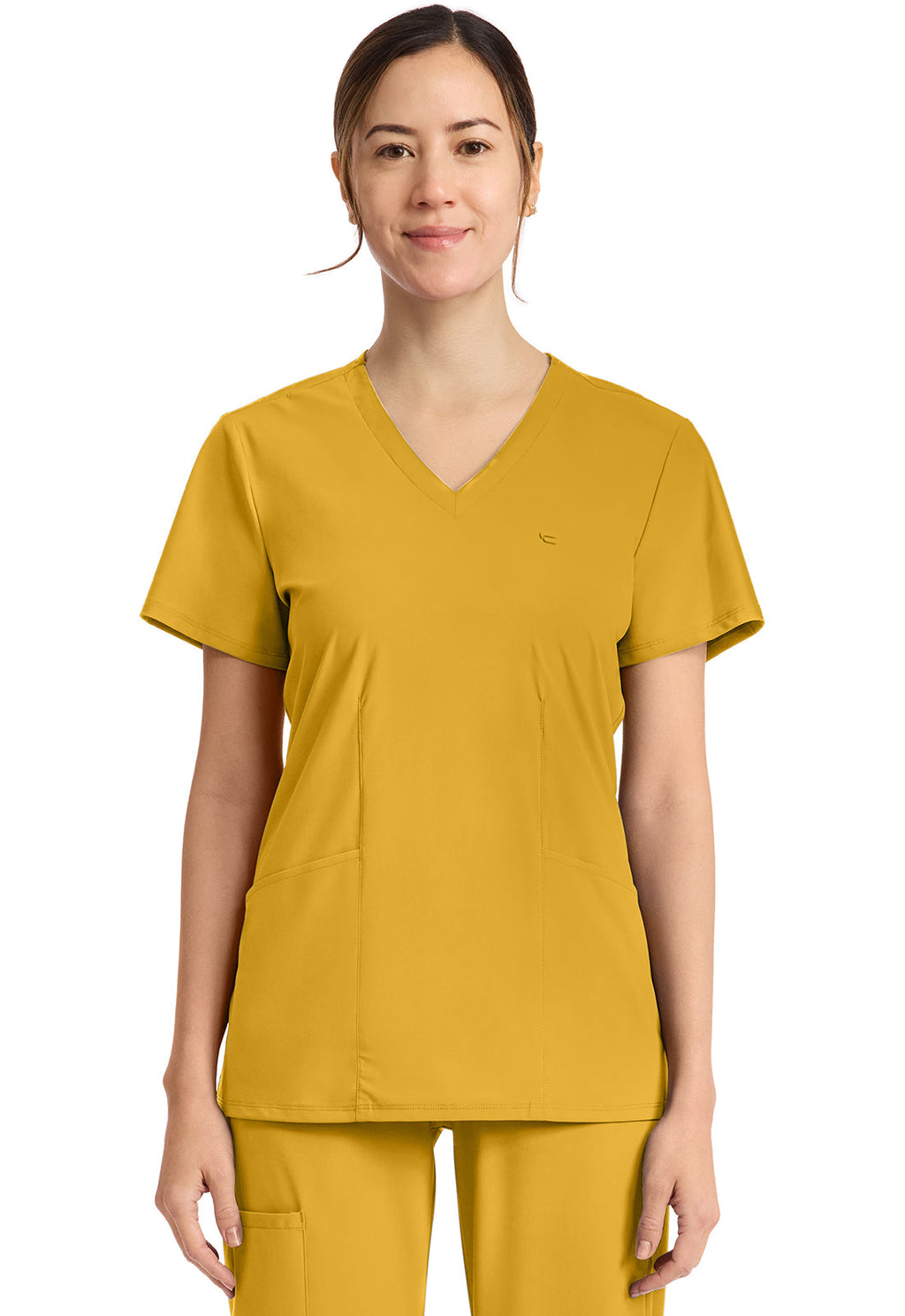 Pursuit IN647A Women's 2-Pocket V-Neck Top Butterscotch