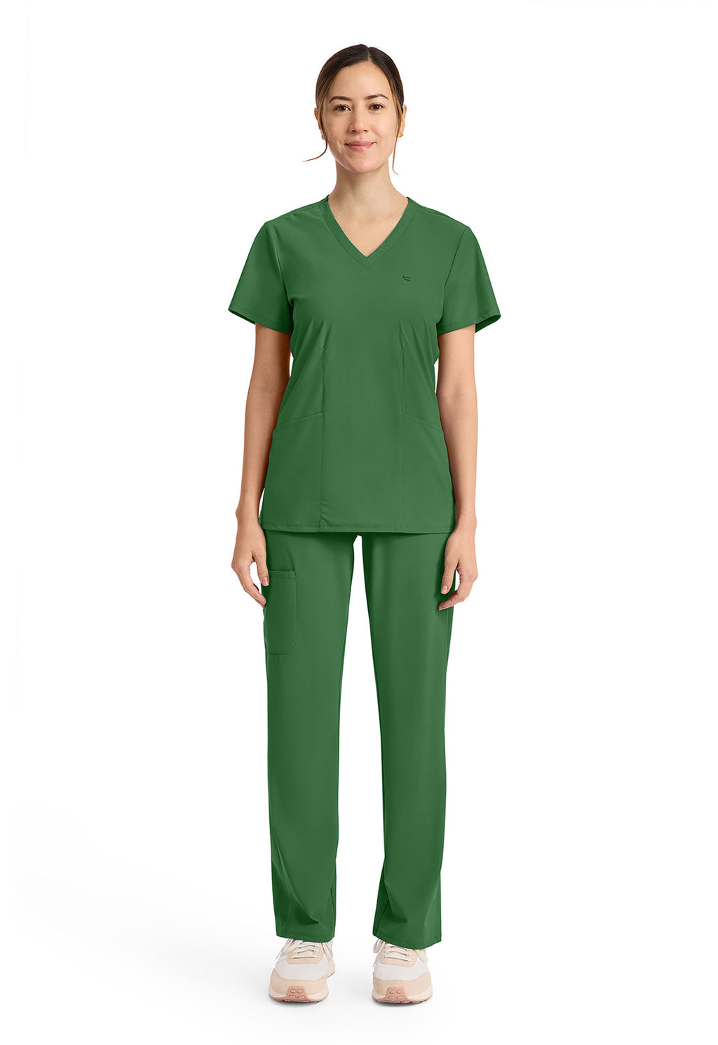 Pursuit IN647A Women's 2-Pocket V-Neck Top Retro Green