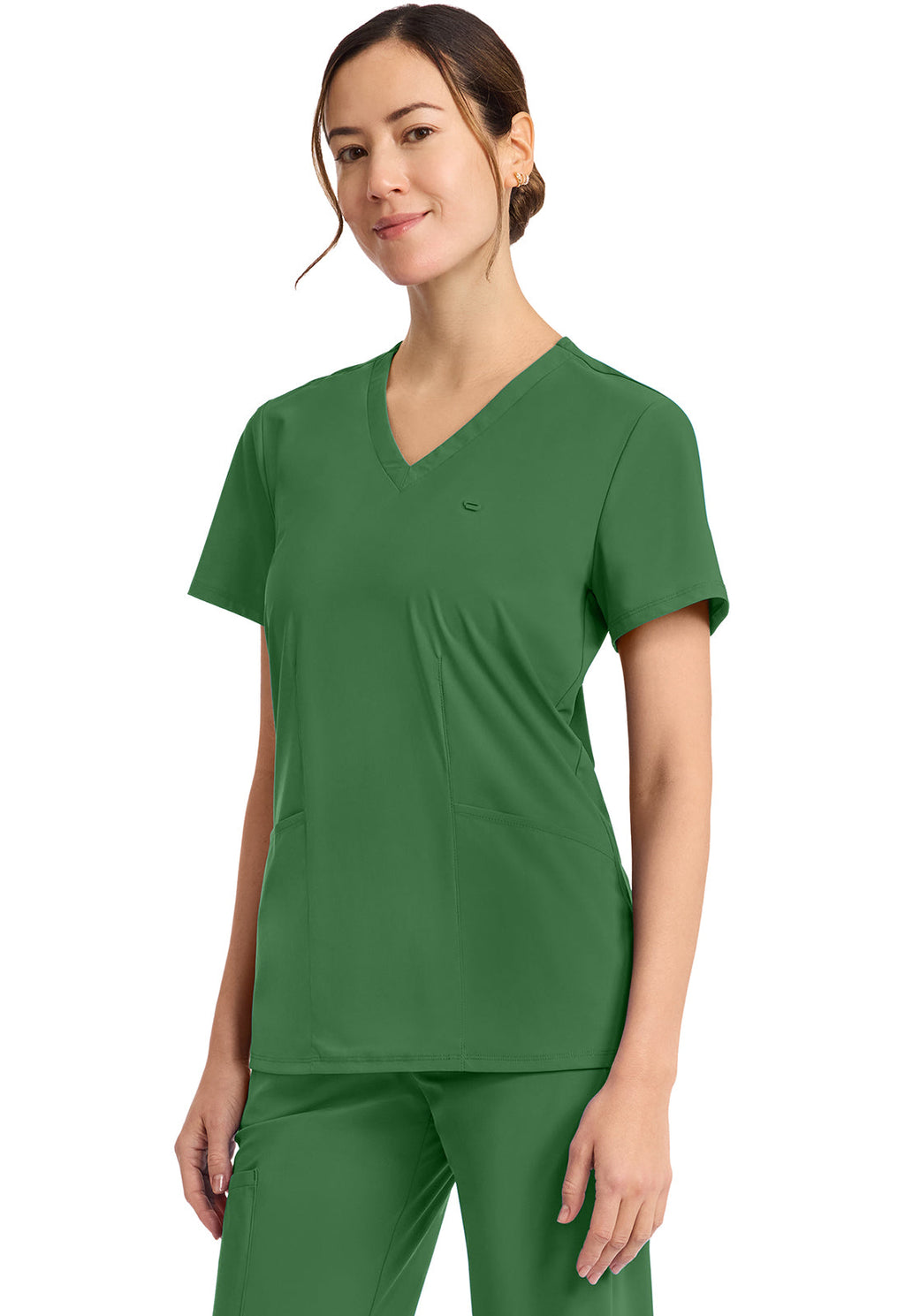 Pursuit IN647A Women's 2-Pocket V-Neck Top Retro Green