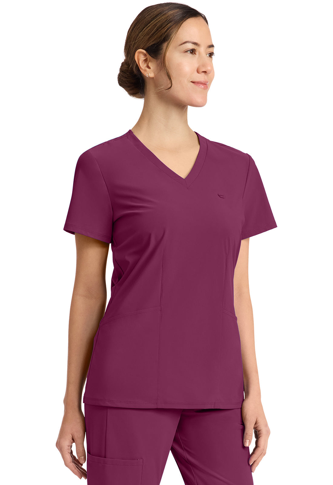 Pursuit IN647A Women's 2-Pocket V-Neck Top Wine