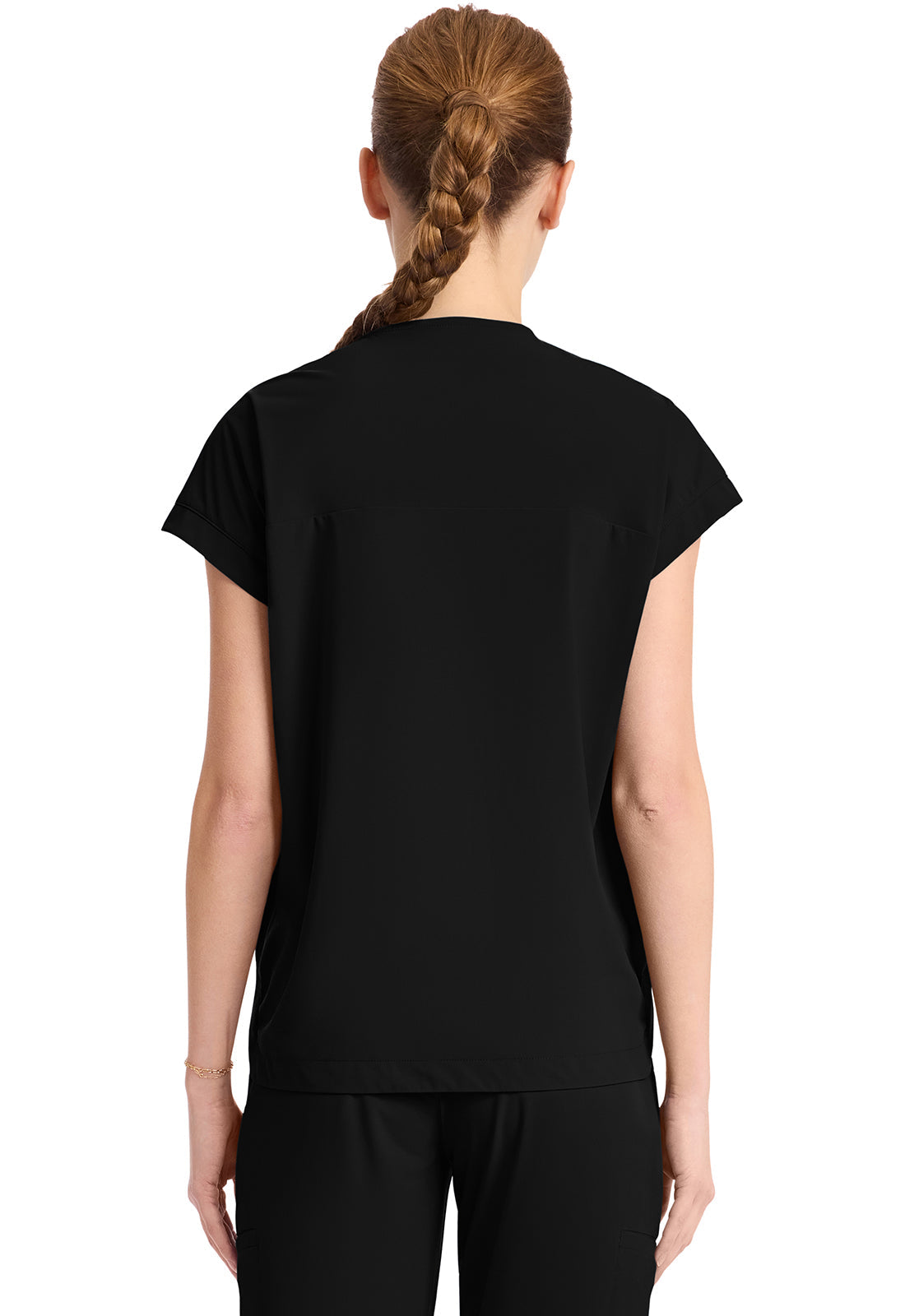 Pursuit IN650A Women's 1-Pocket V-Neck Top Black