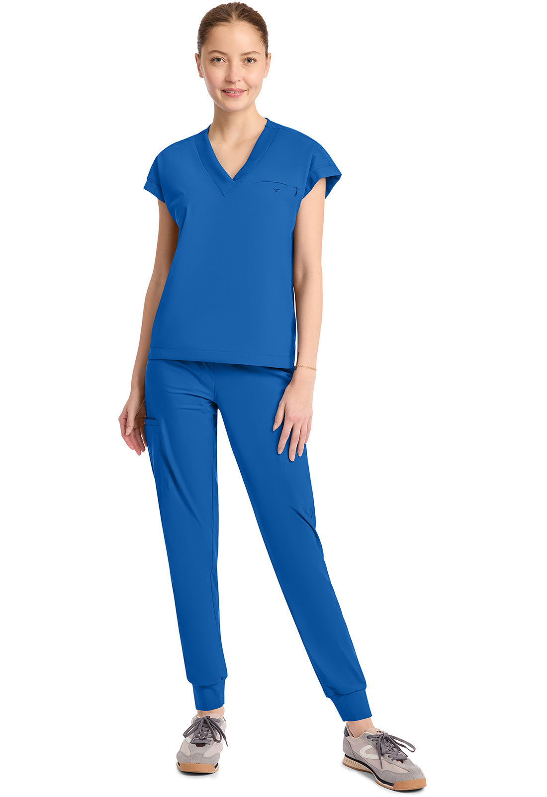 Pursuit IN650A Women's 1-Pocket V-Neck Top Royal