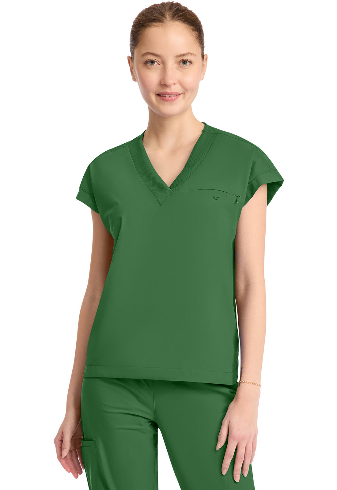 Pursuit IN650A Women's 1-Pocket V-Neck Top Retro Green