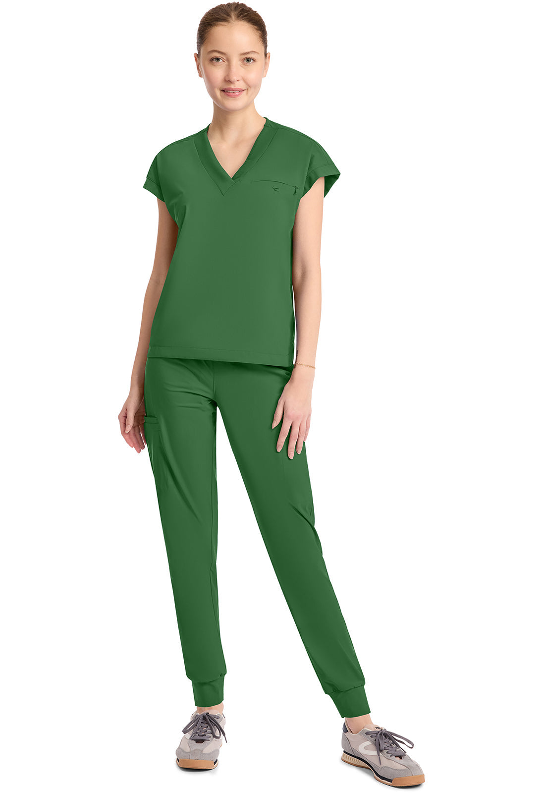 Pursuit IN650A Women's 1-Pocket V-Neck Top Retro Green