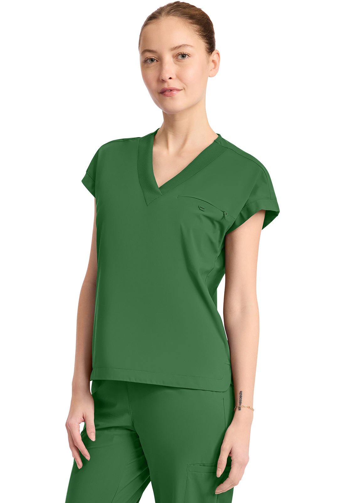 Pursuit IN650A Women's 1-Pocket V-Neck Top Retro Green