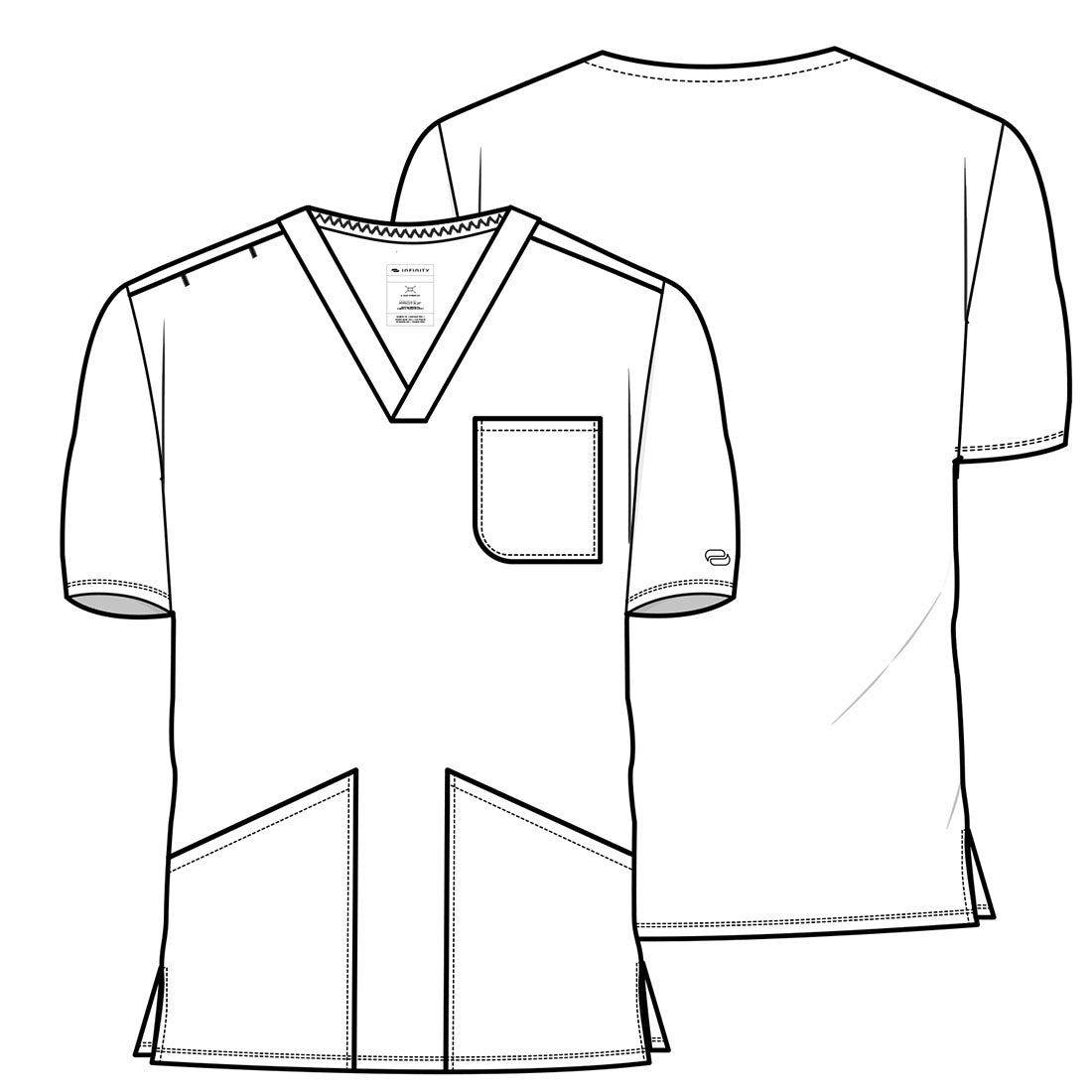 Pursuit IN651A Men's 3 Pocket V-Neck Top Olive