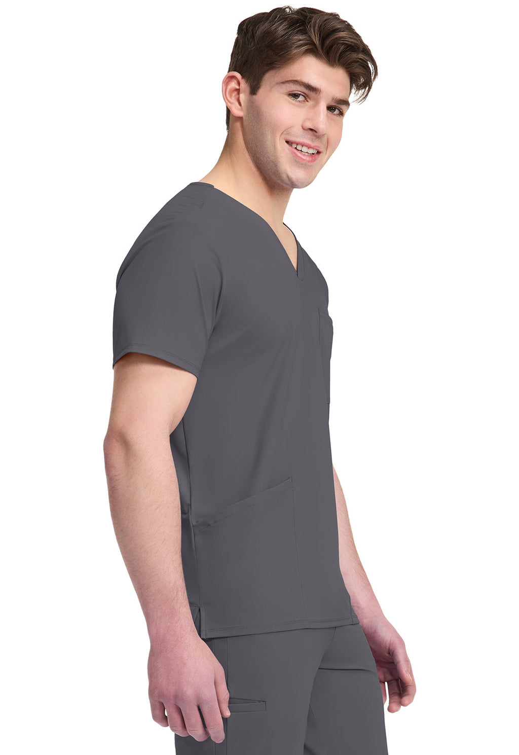 Pursuit IN651A Men's 3 Pocket V-Neck Top Pewter