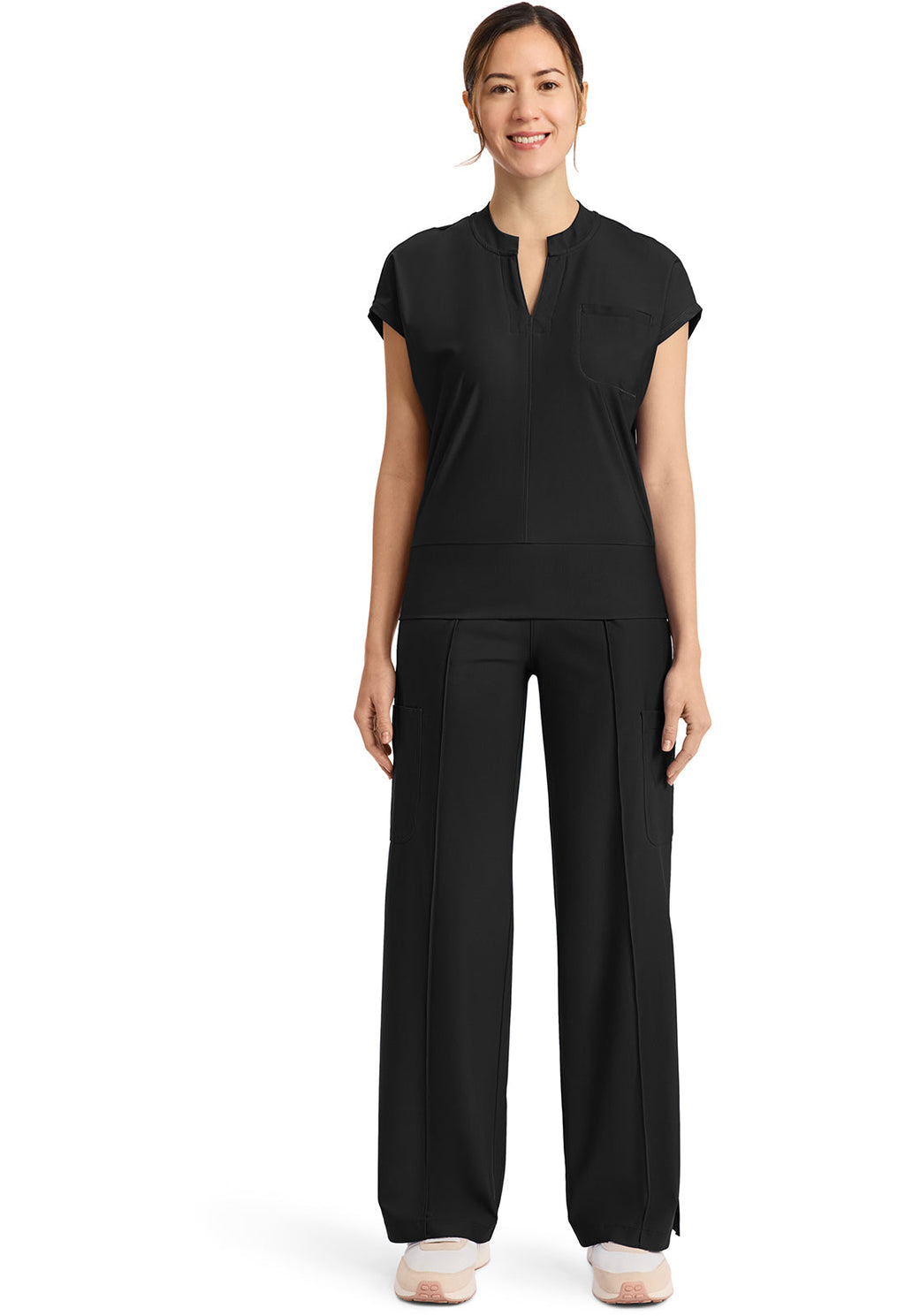 Kinetic IN655A Dolman V-Neck Top Black