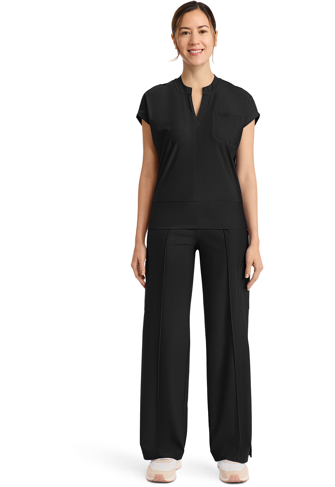 Kinetic IN655A Dolman V-Neck Top Black