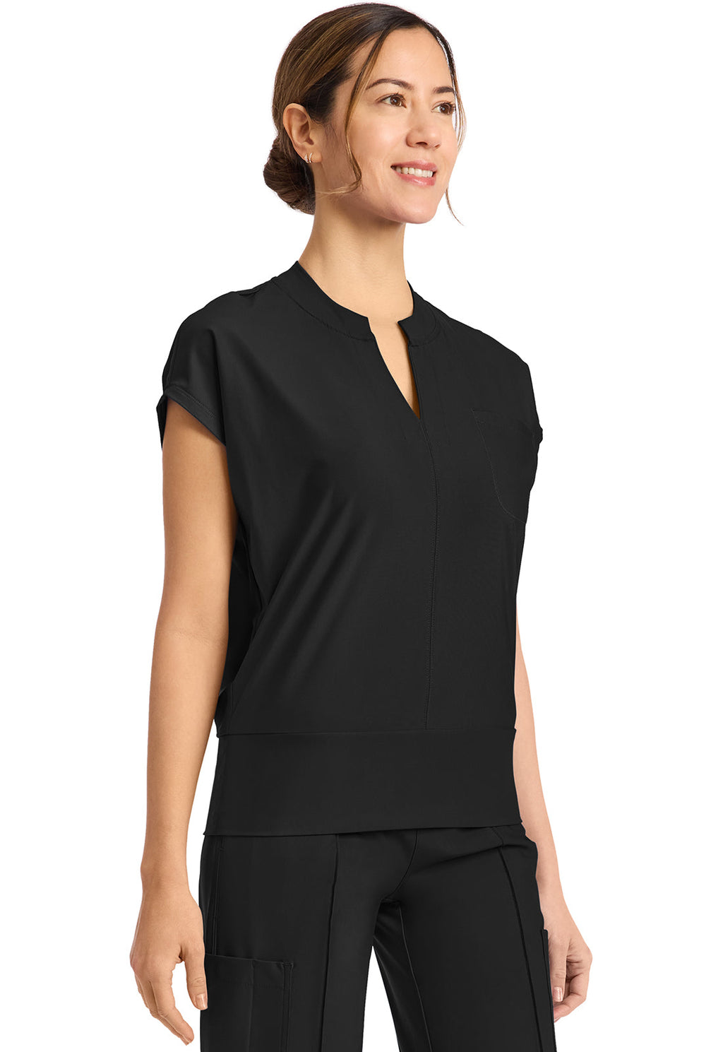 Kinetic IN655A Dolman V-Neck Top Black