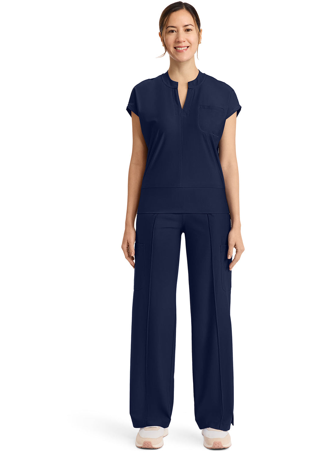 Kinetic IN655A Dolman V-Neck Top Navy