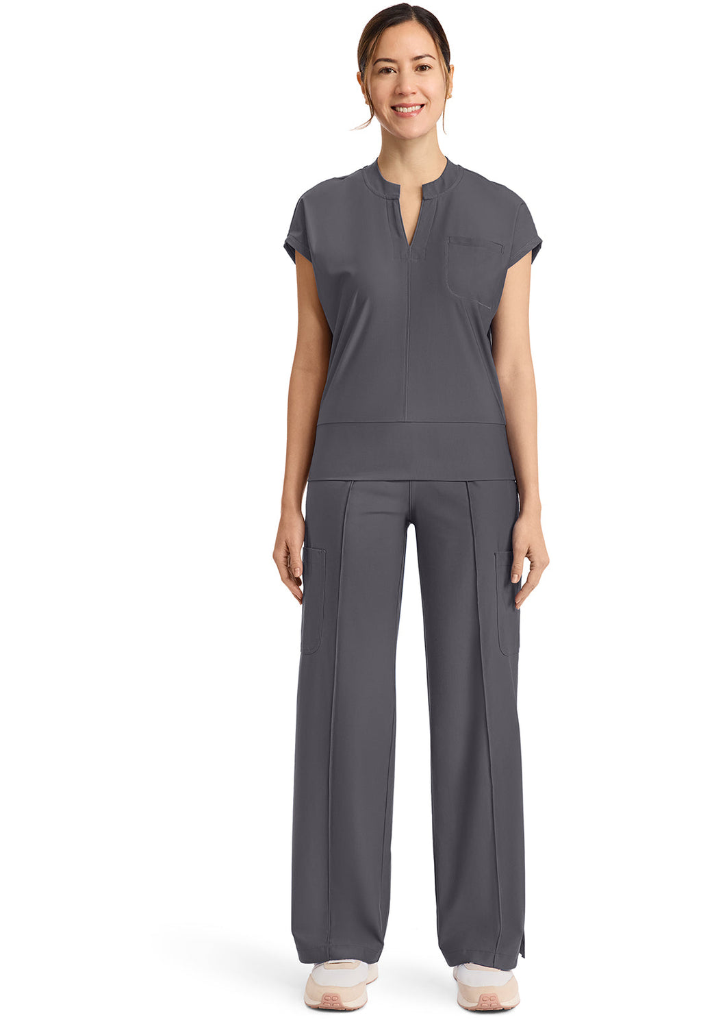 Kinetic IN655A Dolman V-Neck Top Pewter