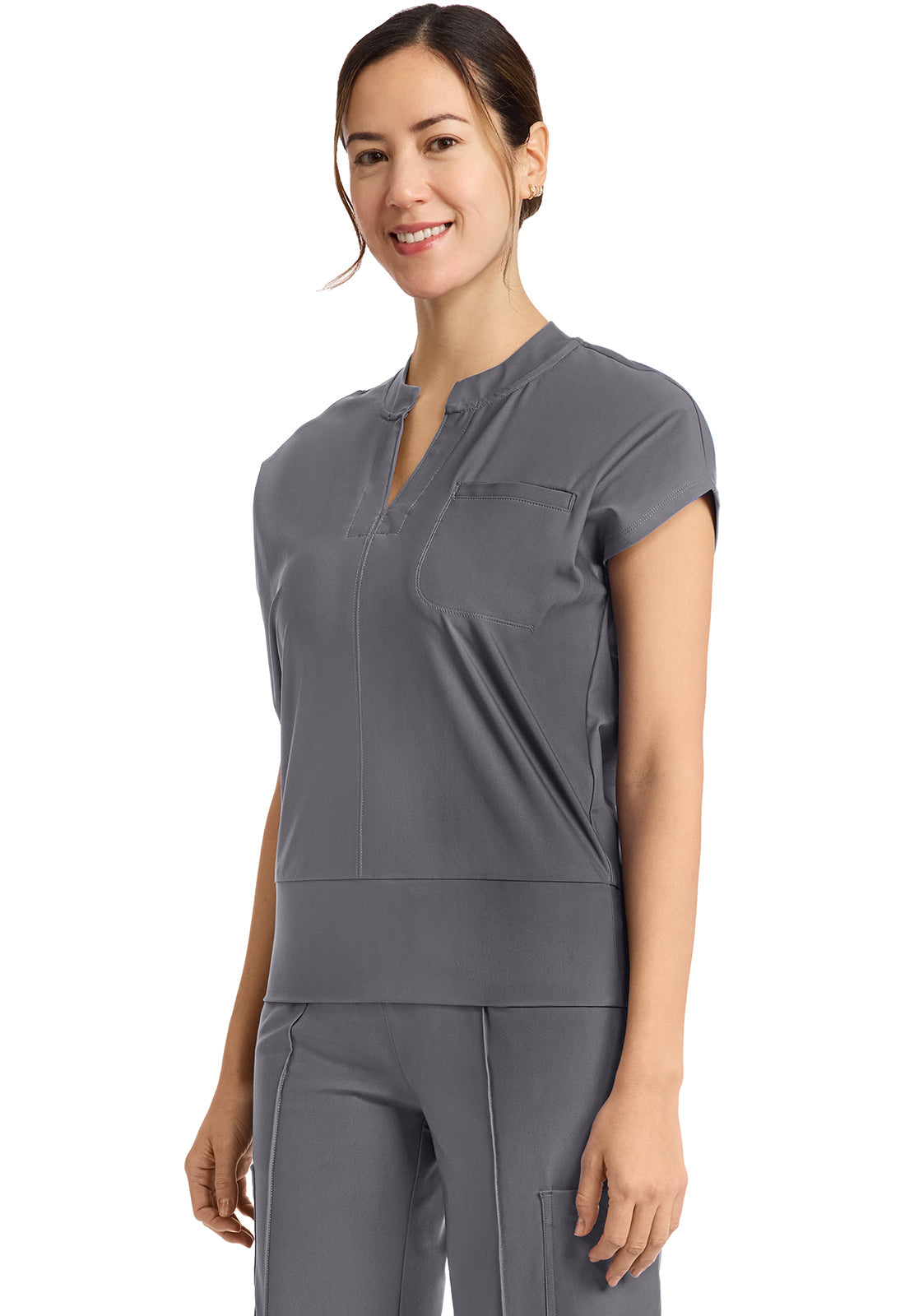Kinetic IN655A Dolman V-Neck Top Pewter