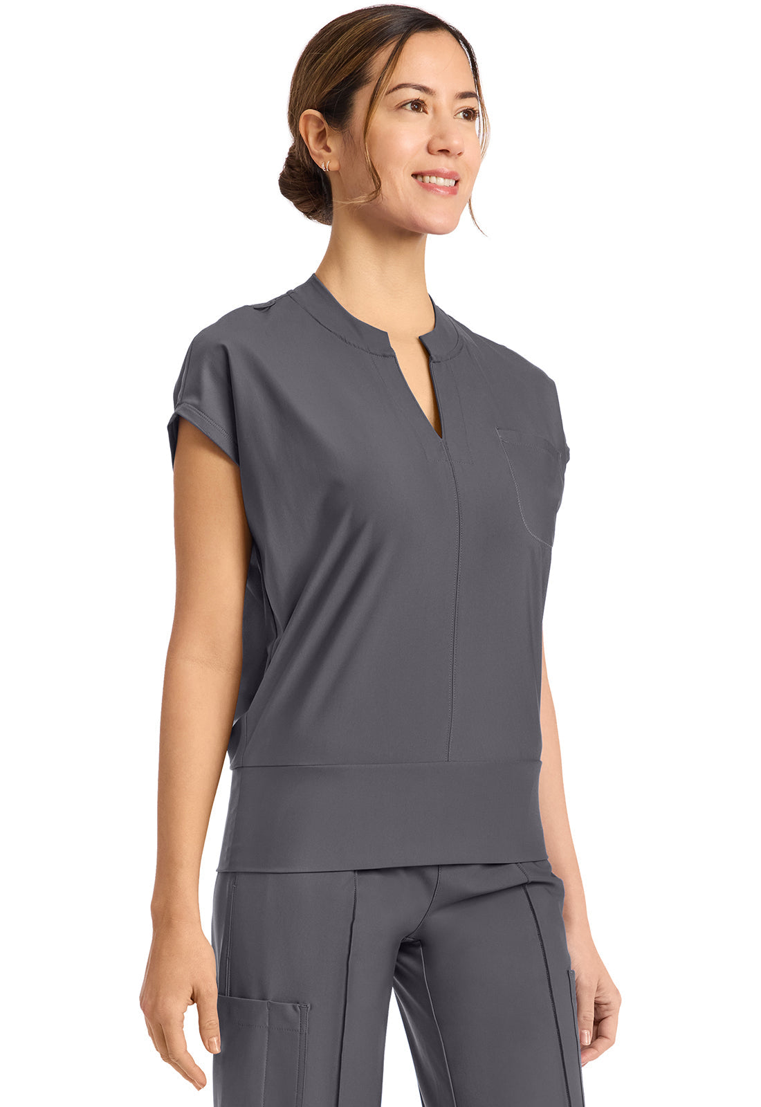 Kinetic IN655A Dolman V-Neck Top Pewter