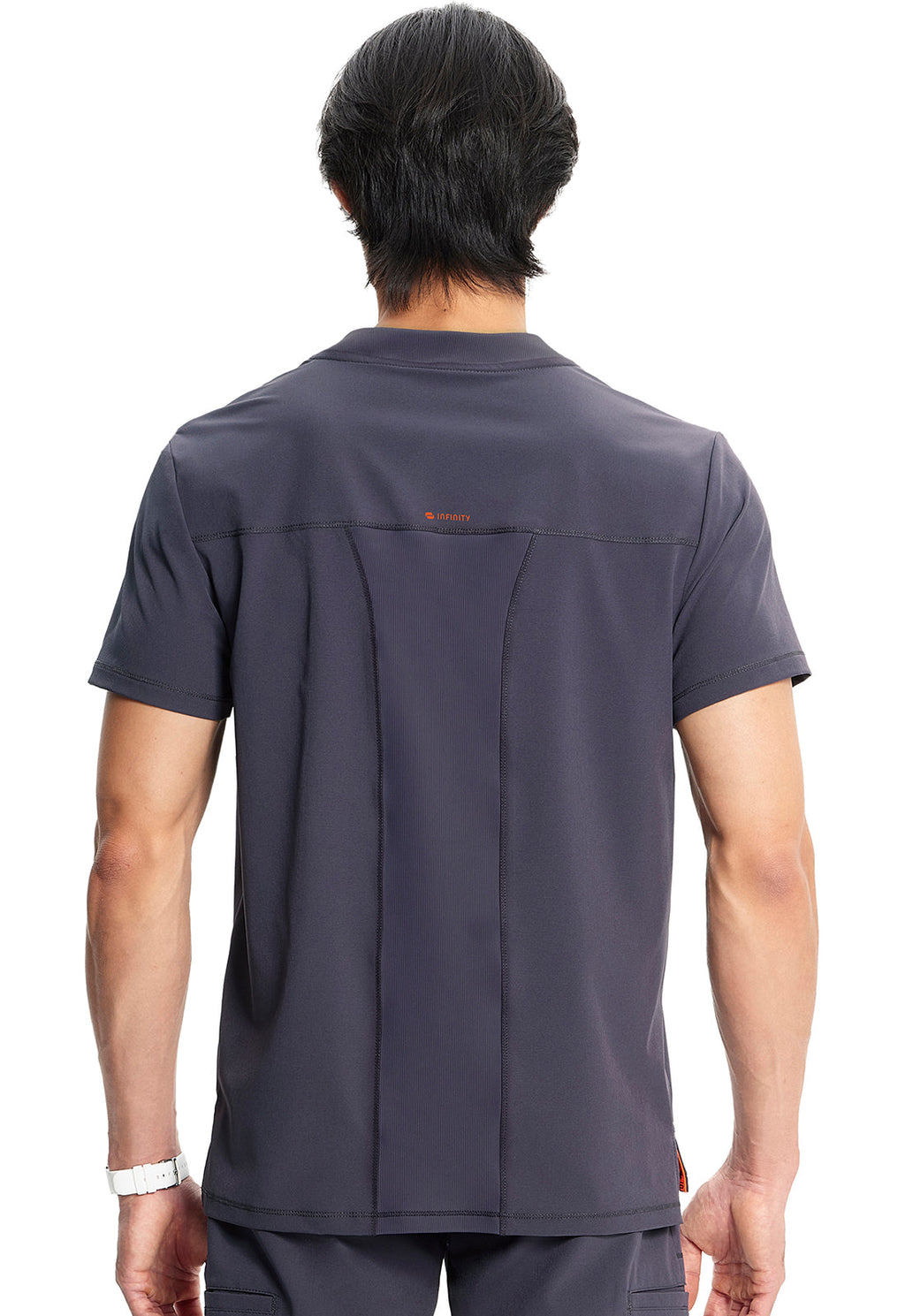 GNR8 IN700A Men's V-Neck Top Pewter Model Image Back | Infinity