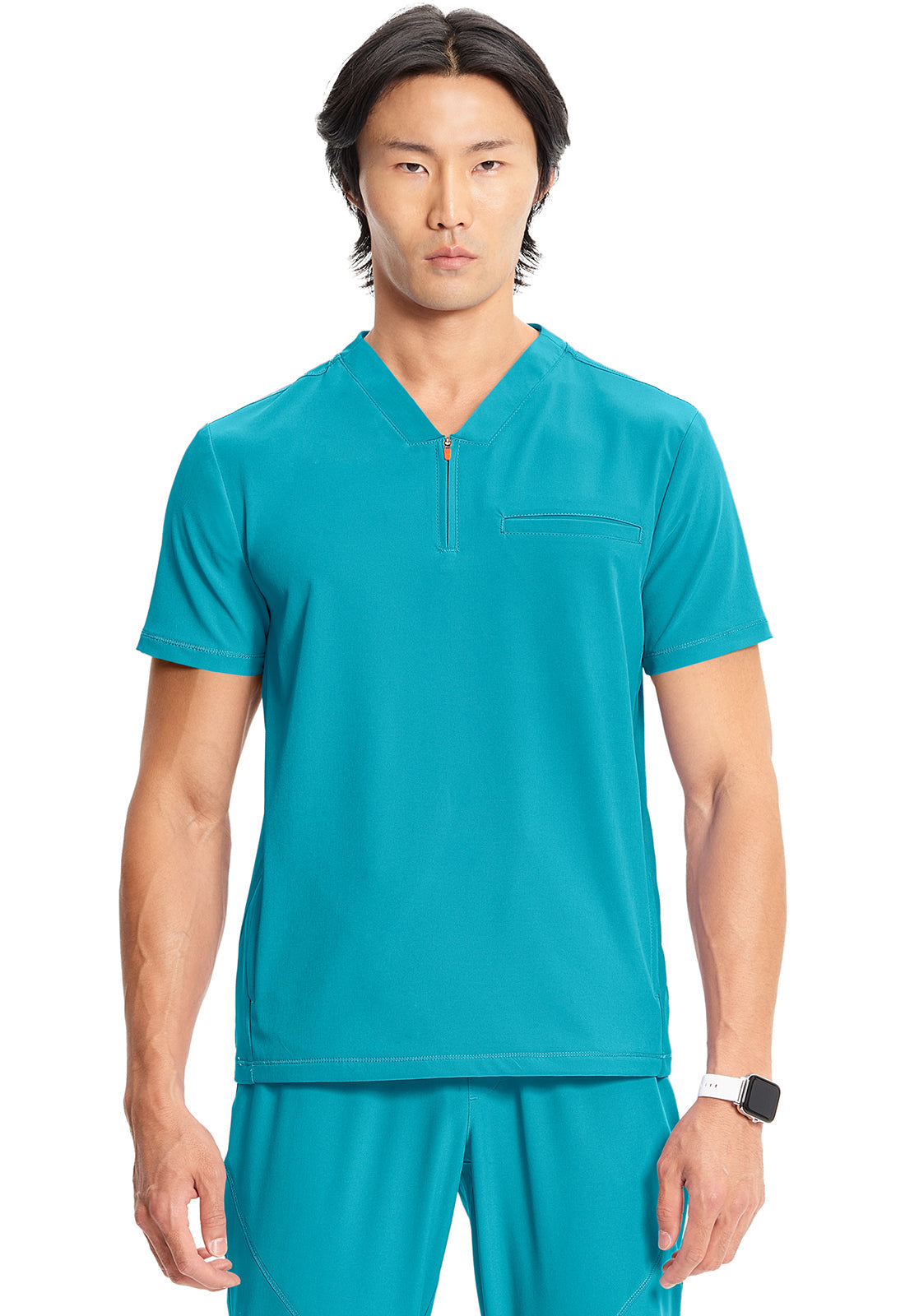 GNR8 IN702A Men's Partial Zip V-Neck Top Aquaturque