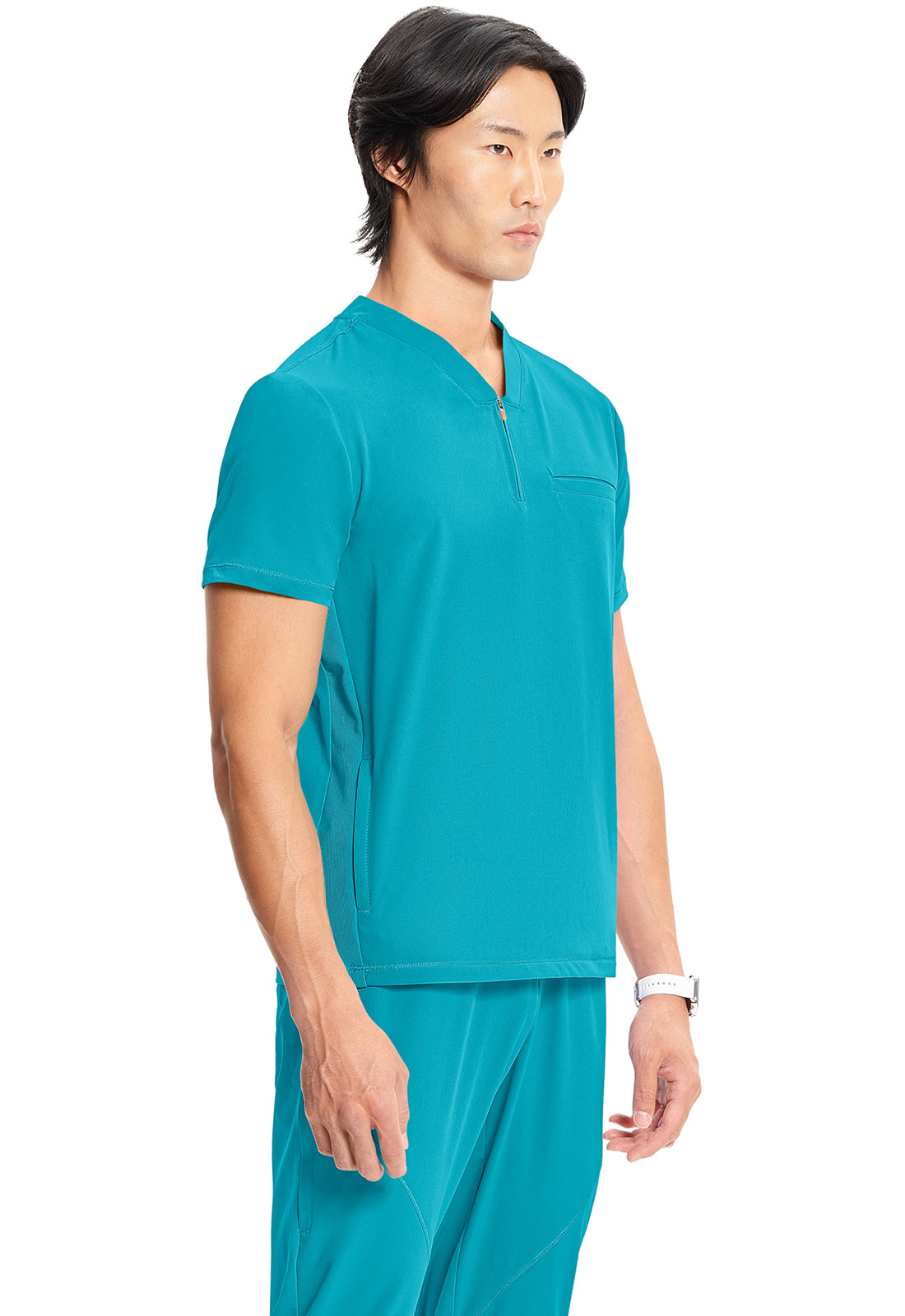 GNR8 IN702A Men's Partial Zip V-Neck Top Aquaturque