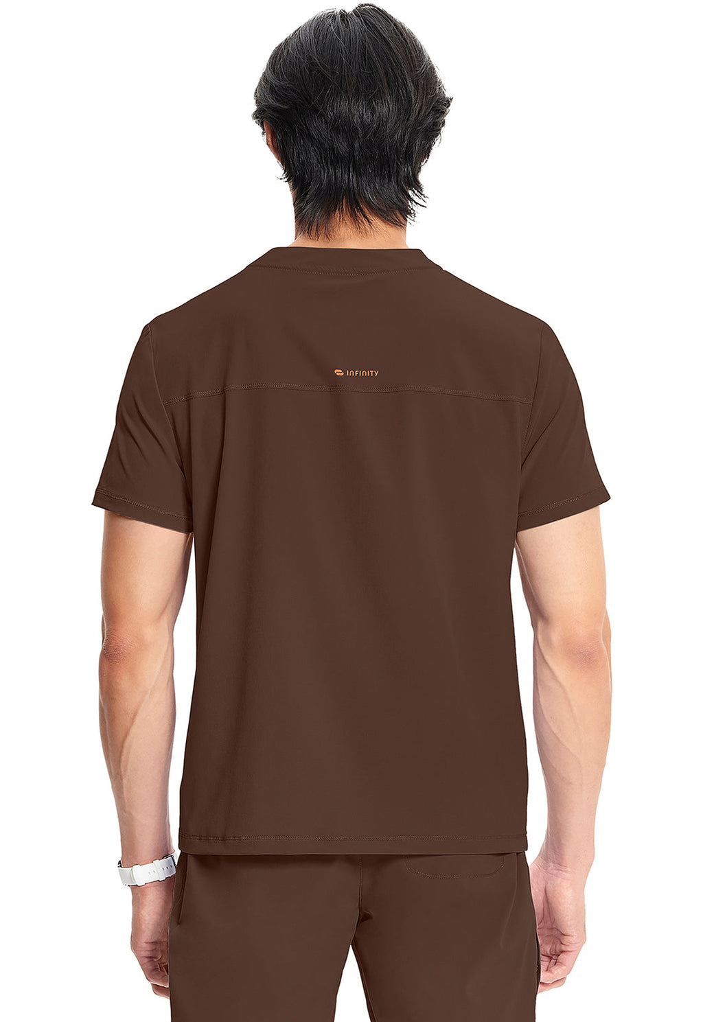 GNR8 IN702A Men's Partial Zip V-Neck Top Espresso Express