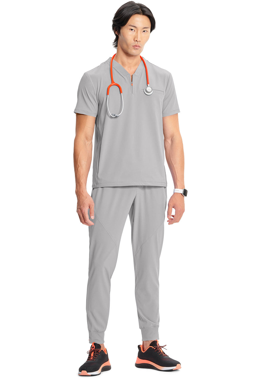 GNR8 IN702A Men's Partial Zip V-Neck Top Vapor