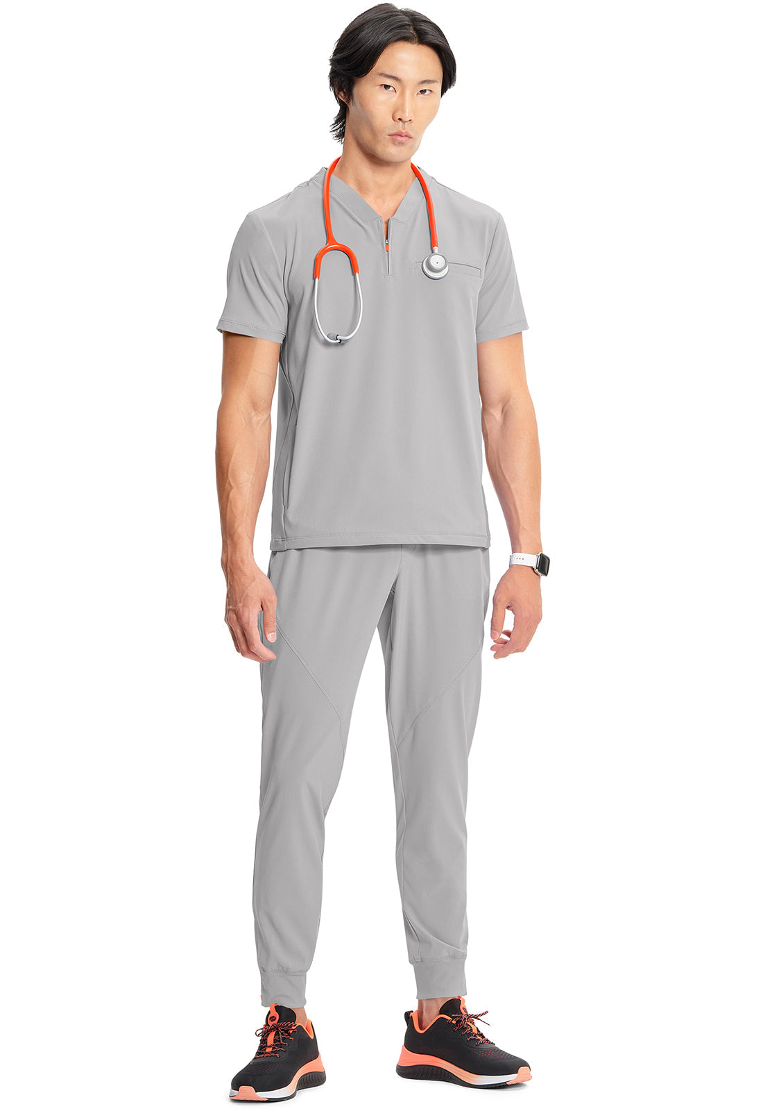 GNR8 IN702A Men's Partial Zip V-Neck Top Vapor