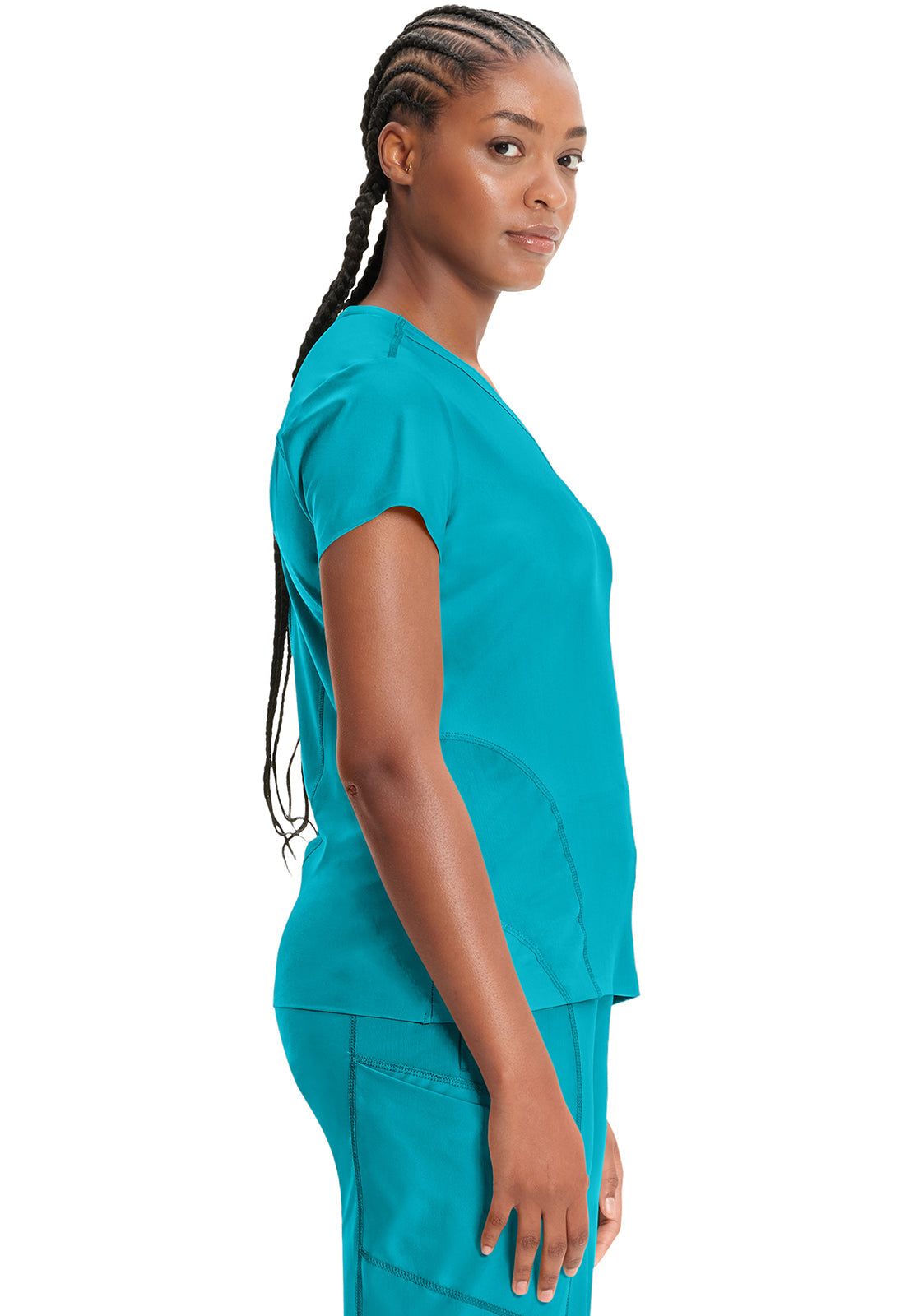 Kinetic IN706A Knit V-Neck Top Aquaturque Image