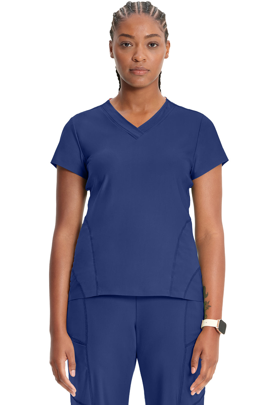 GNR8 Kinetic  IN706A Knit V-Neck Top Navy