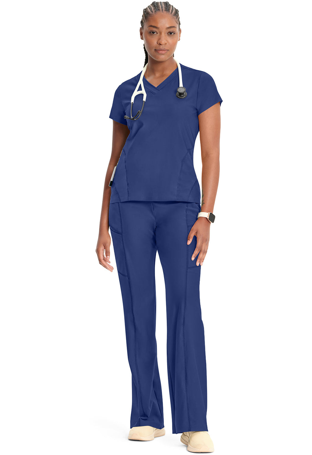 GNR8 Kinetic  IN706A Knit V-Neck Top Navy