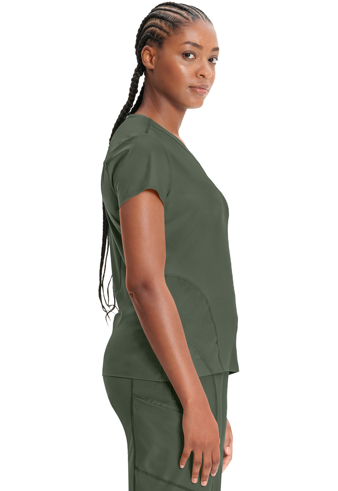 Kinetic IN706A Knit V-Neck Top Sap Green Image
