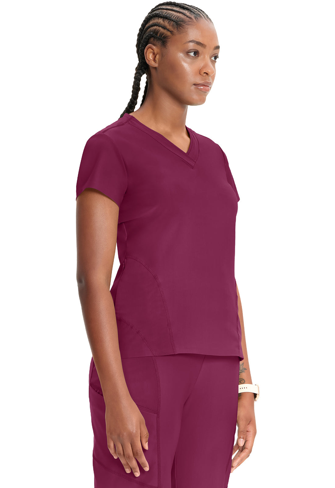 Kinetic IN706A Knit V-Neck Top Wine