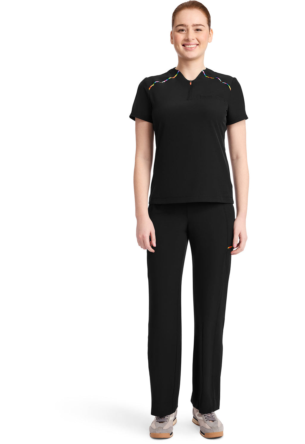 GNR8 Pride IN744A ZIP HENLEY TOP Black