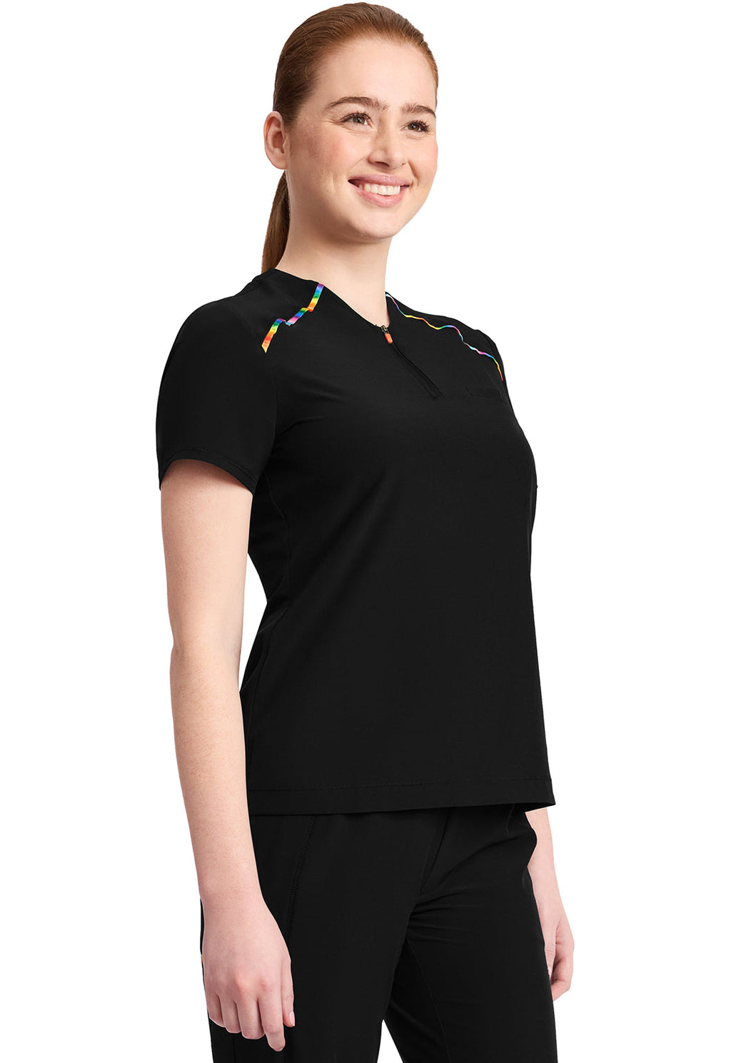 GNR8 Pride IN744A ZIP HENLEY TOP Black
